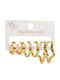 Set Earrings made of Steel Gold Plated