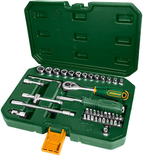 Jadever Ратчетни и гнездови гарнитури 1\4" 45бр