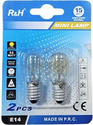 R&h Oven Lamps E14 15w 300° Set 2 Pieces