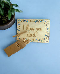 Wooden Card I Love You Dad