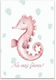 Handmade Greeting Card Envelope Long Live You Seahorse 11x15.5 J.o Creations