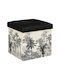 Stool For Living Room Plastic Blackcurrants 39x39x40cm