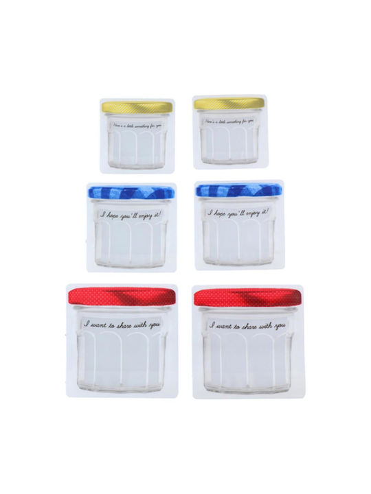 Atmosphera Set of 6pcs Jars General Use with Lid Glass Transparent 70ml
