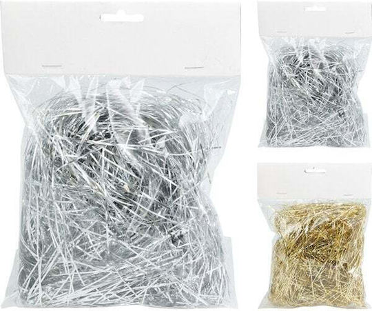 Χορτο Tinsel Shiny Χριστουγεννιατικη Διακοσμηση 20gr Χρυσο Ασημι