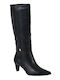 Damenstiefel mit mittlerem Absatz Schwarz
