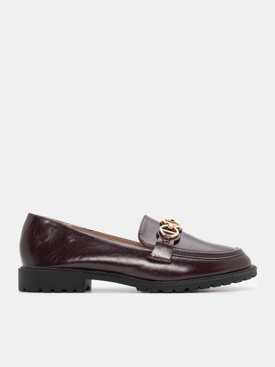 Luigi Δερμάτινα Γυναικεία Loafers σε Μπορντό Χρώμα