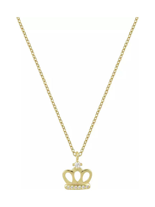 Charm mit Design Tiara aus Vergoldet Silber mit Zirkon