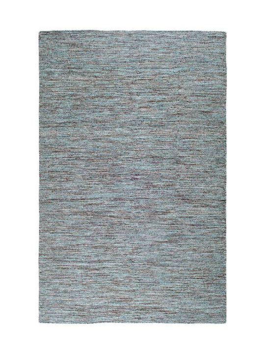 Tapicap Biento Kelim Rug Rectangular Wool Turqu...