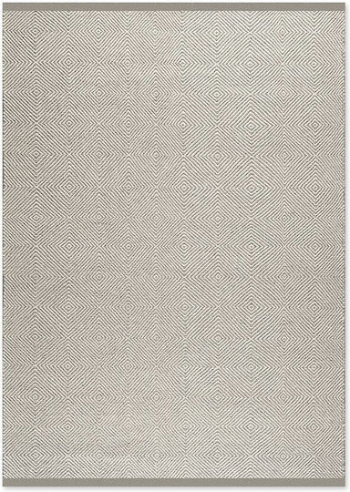 Tapicap Herringbone Rug Rectangular Wool Grey White