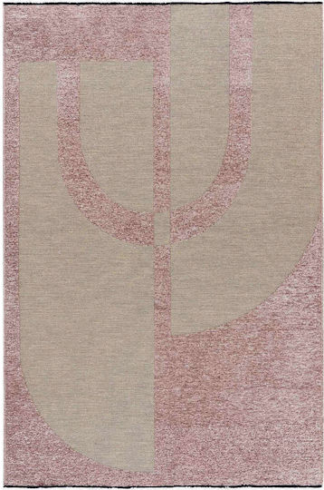 Madi Ansia Rye Rug Rectangular Cotton Beige Pink