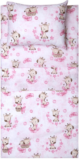 Viopros Baby Sheets Set Crib Cotton White 120x160cm