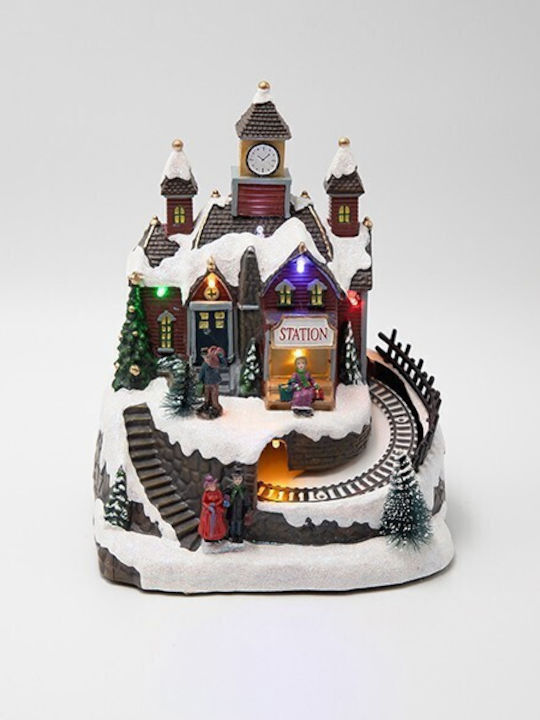 Eurolamp Christmas Illuminated Decorative Village with Battery 23x19x15cm.
