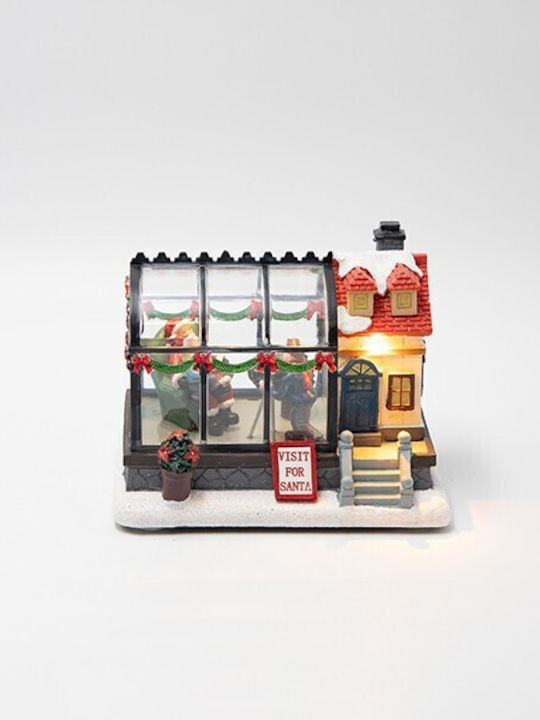 Eurolamp Christmas Illuminated Decorative House with Battery 15x12x11cm.