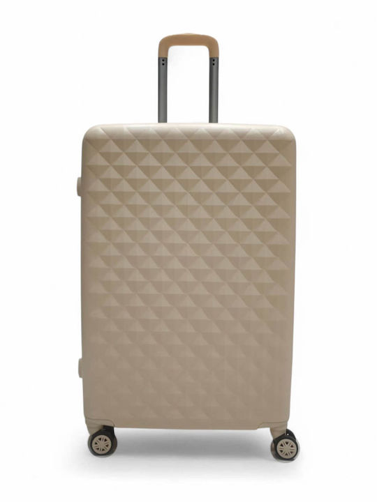 Playful Bags Large Travel Suitcase Hard Beige w...