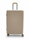 Playful Bags Large Travel Suitcase Hard Beige with 4 Wheels Height 72cm