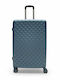 Playful Bags Medium Travel Suitcase Hard Light Blue with 4 Wheels Height 62cm