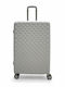 Playful Bags Medium Travel Suitcase Hard White with 4 Wheels Height 62cm