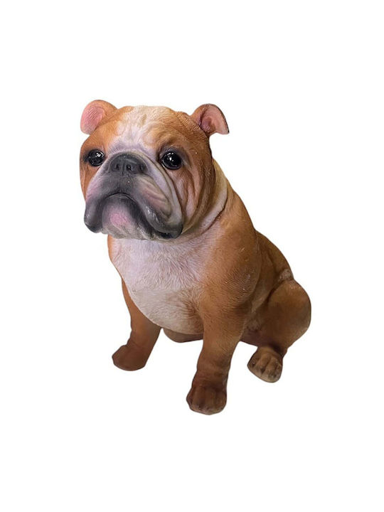 Figure Dog Brown Bulldog Polyresin 18x11x16.5cm Pack of 2 Pieces