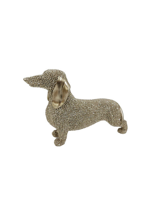 Dog Figure Gold Dachshund Polyresin 18.5x5.8x11...