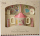 Rice Feeding Set Dinner made of Melamine Pink 4pcs