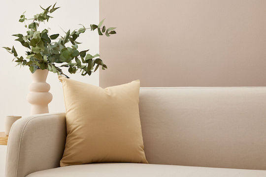 GM Home Μαξιλαροθήκη Ωχρα 45x45εκ.