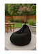 Bean Bag Chair Pear Waterproof Mousa Black 70x70x80cm A2MOUblack-io