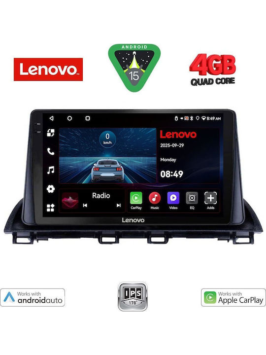 Lenovo Auto-Audiosystem für Mazda 3 2014-2019 (Bluetooth/USB/WiFi/GPS/Apple-Carplay/Android-Auto) mit Touchscreen 9"