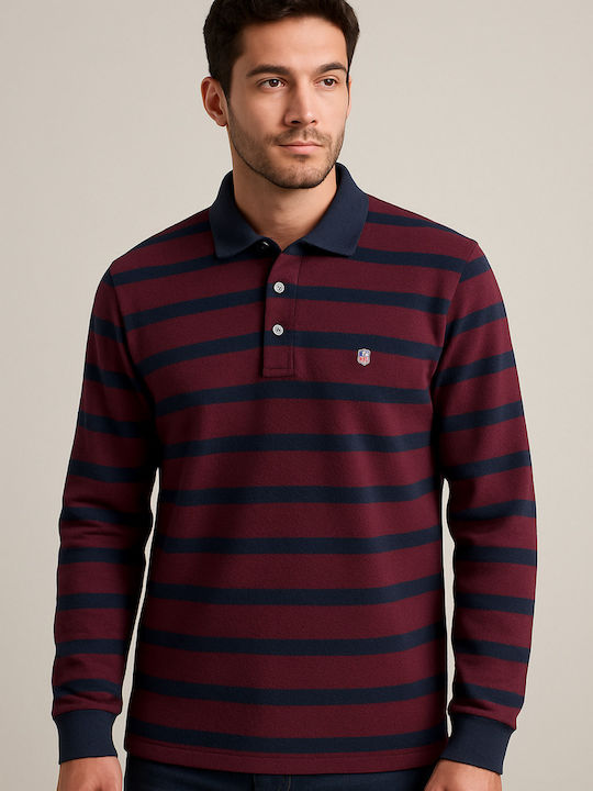 Polo Bluză cu mânecă lungă Burgundy