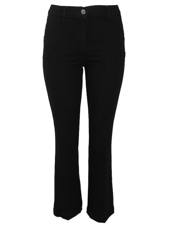 Women's Jean Trousers Flared in Slim Fit Black