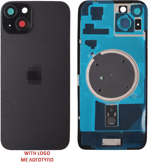 Iphone 15 Plus Battery Cover + Camera Lens + Metal Plaid + Magsafe Black