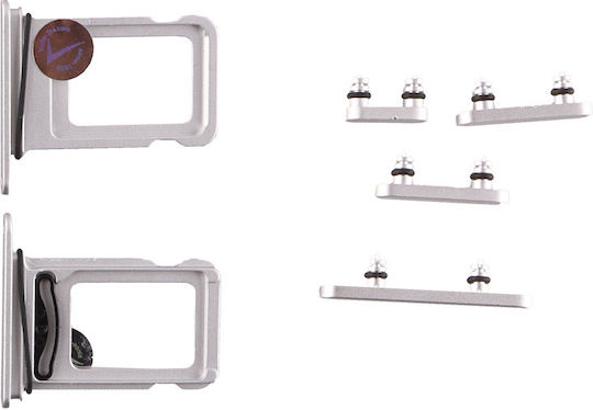 Iphone 16e Side Keys + Sim Card Holder White 3p