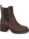 Leder Damen Chelsea-Stiefel Braun
