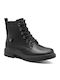 Leder Stiefeletten Damen Schwarz