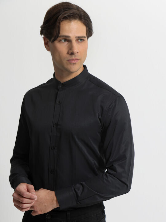 Long-sleeved Cotton Shirt Black