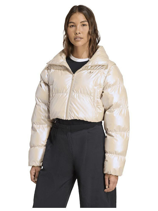 Essentials Crop Jachetă de femei Puffer Glossy