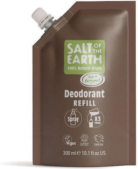 Salt of the Earth Oud & Bergamot Φυσικό Αποσμητικό Refill 300ml