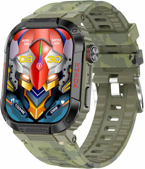 Microwear TK25 Smartwatch με Παλμογράφο (Green Camo)