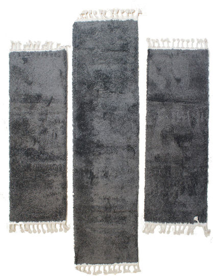 Balsan Soft Shaggy-s Modern Bedroom Rugs Set Anthracite P621172 3pcs