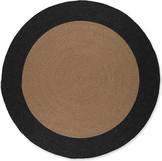 Tapicap Tress Χαλί Στρογγυλό Beige Black Φ250cm