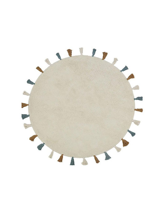 Bekas Carpets Joy Steps 1-iag-3472 Rug Round Cotton Ecru