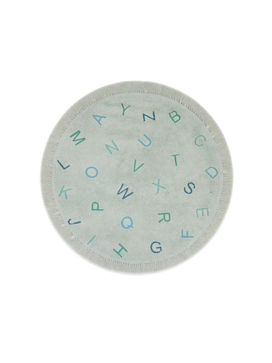 Bekas Carpets Joy Steps 1-iag-3713 Χαλί Στρογγυλό Βαμβακερό Τιρκουάζ Φ120cm