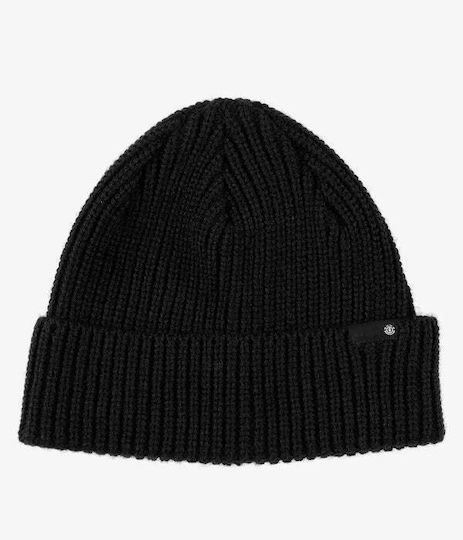 Beanie Unisex Σκούφος με Rib Πλέξη σε Μαύρο χρώμα