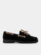 Suede Damen Mokassins in Schwarz Farbe
