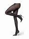 Women's Pantyhose Opaque Black with Print