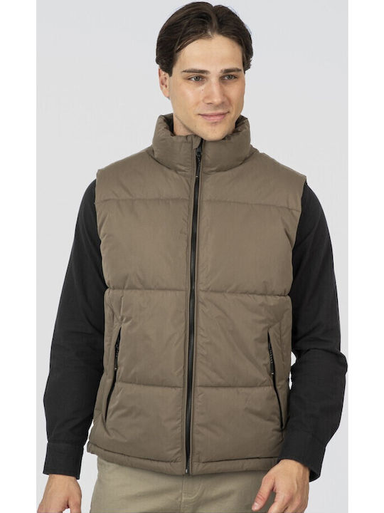 Rebase Αμάνικο Μπουφάν Puffer Μπέζ