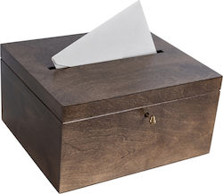 Creative Deco Wooden Box Wedding Envelopes Brown 29 X 25 X 15 Cm Unpainted Natural Wood Lid Key Box Special Occasions Birthdays Wedding Decoration