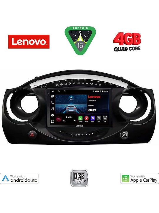 Lenovo Auto-Audiosystem für Mini Kooper 2000-2006 (Bluetooth/USB/AUX/WiFi/GPS/Apple-Carplay/Android-Auto) mit Touchscreen 9"