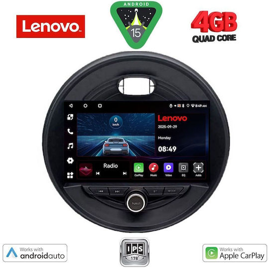 Lenovo Car Audio System for Mini Cooper / Clubman / Roadster / Countryman 2014-2019 (Bluetooth/USB/AUX/WiFi/GPS/Apple-Carplay/Android-Auto) with Touch Screen 9"