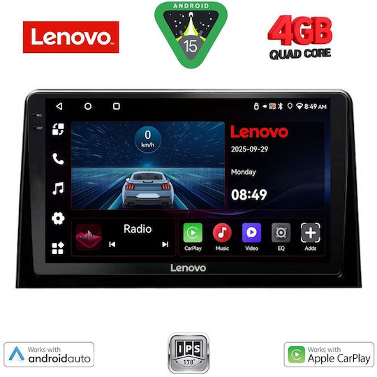Lenovo Ηχοσύστημα Αυτοκινήτου για Peugeot Partner Opel Combo Fiat Doblo Toyota Proace Citroen Berlingo 2019 (Bluetooth/USB/AUX/WiFi/GPS/Apple-Carplay/Android-Auto) με Οθόνη Αφής 10"