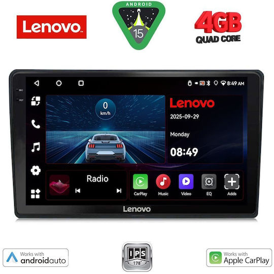 Lenovo Car Audio System for Citroen C4 / DS4 2018 (Bluetooth/USB/AUX/WiFi/GPS/Apple-Carplay/Android-Auto) with Touch Screen 10"